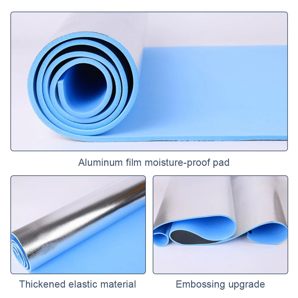 Waterproof Yoga Mat Aluminum Membrane Exercise Mat Portable Camping Picnic Mat Multifunction for Fitness Exercise
