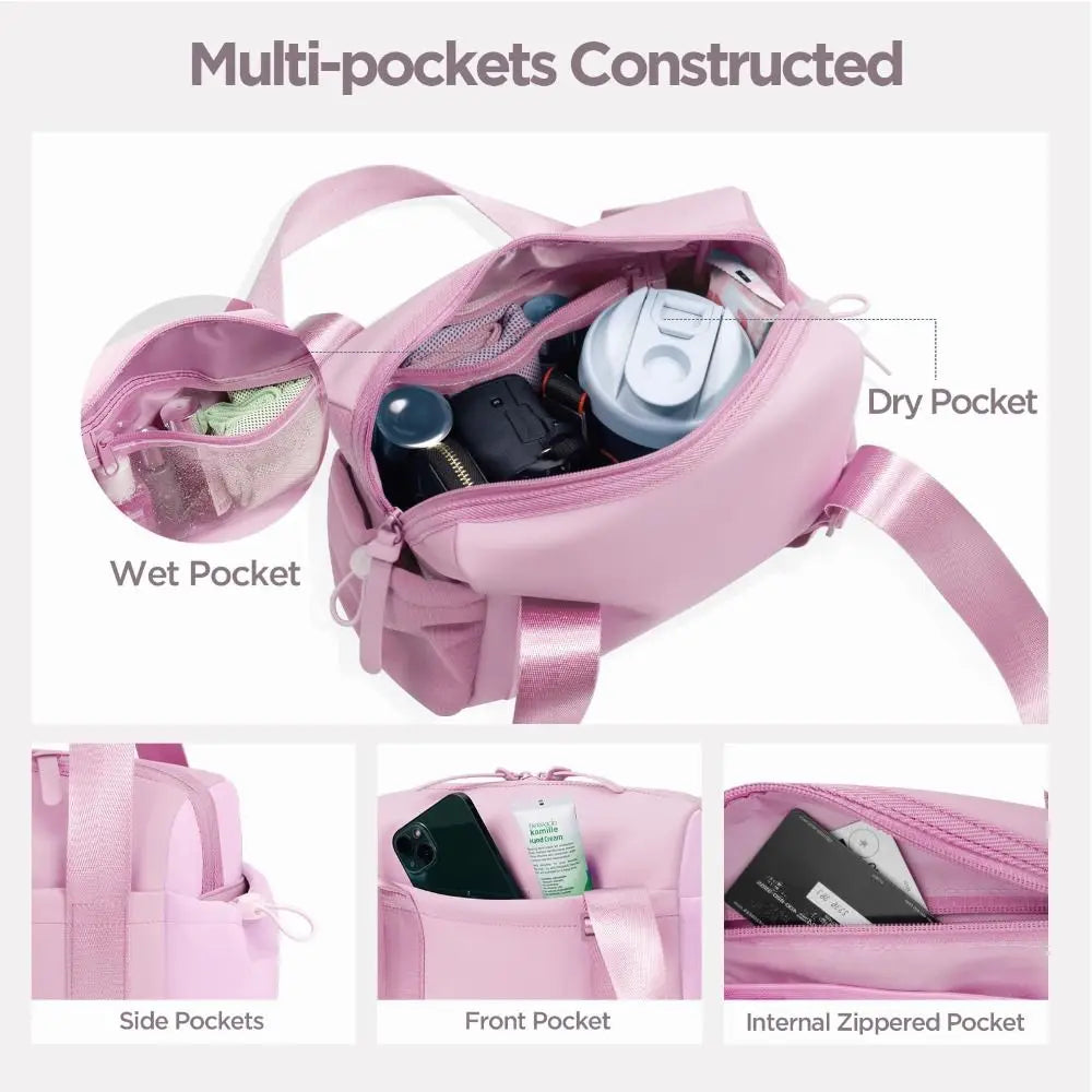 Gym Bag Waterproof Sports Fitness Bag Large Capacity Handbag Tote Duffle Bag Nylon Multifunctional Storage Bag Women Travel