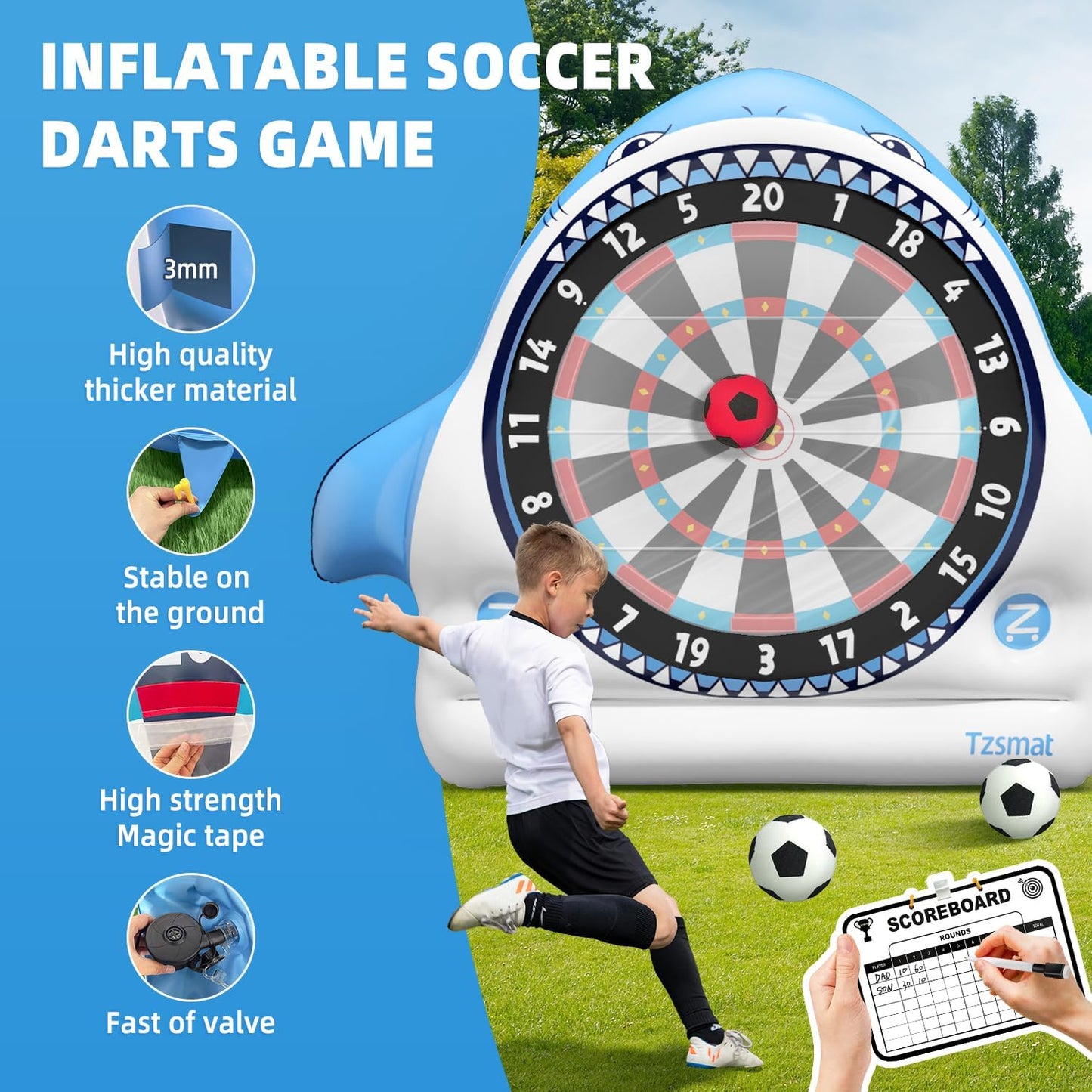 Inflatable Game Outdoor Giant Dartboard for Soccer Large Carnival Outdoor Games Giant Outdoor Game Activities Giant Yard Games Soccer Darts