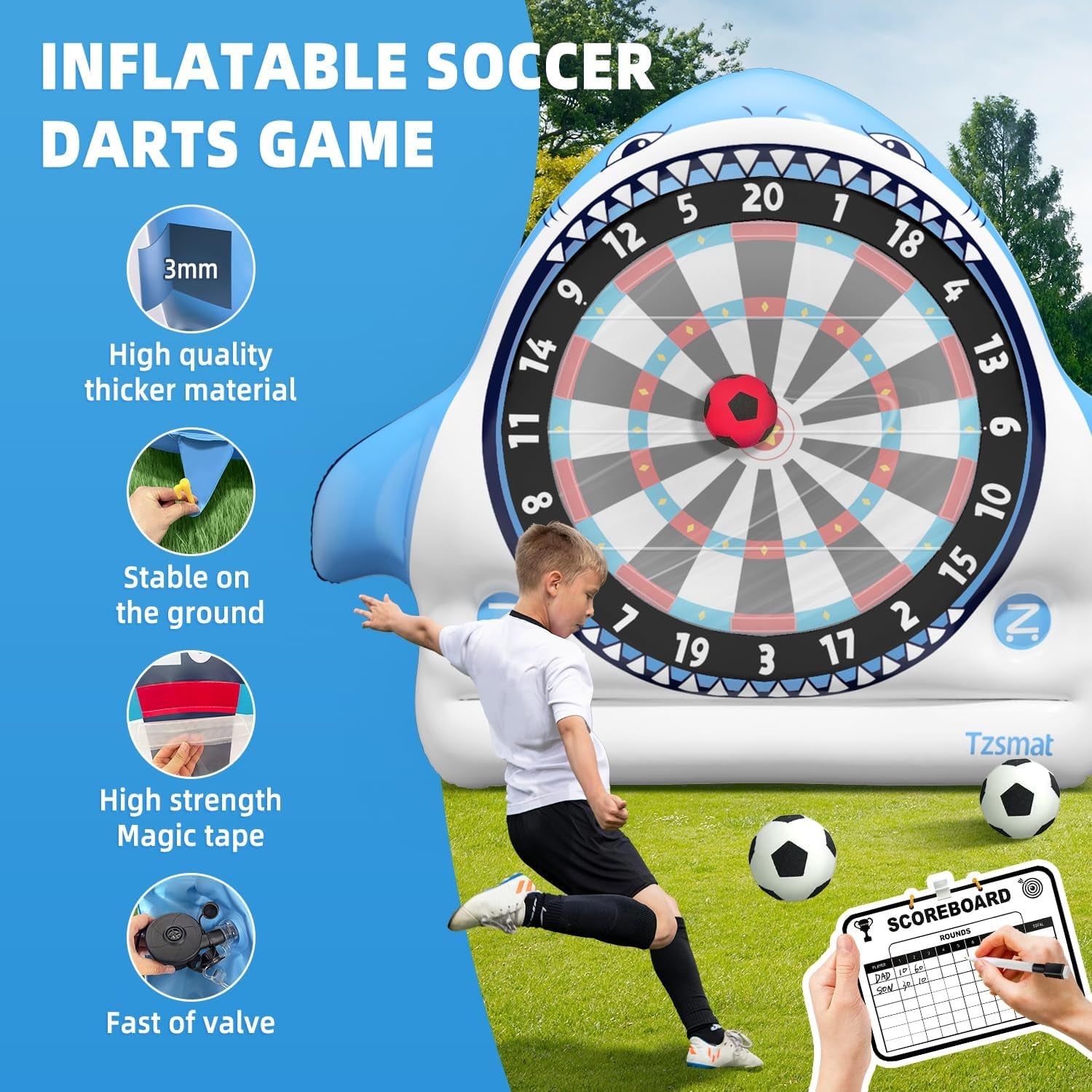 Inflatable Game Outdoor Giant Dartboard for Soccer Large Carnival Outdoor Games Giant Outdoor Game Activities Giant Yard Games Soccer Darts
