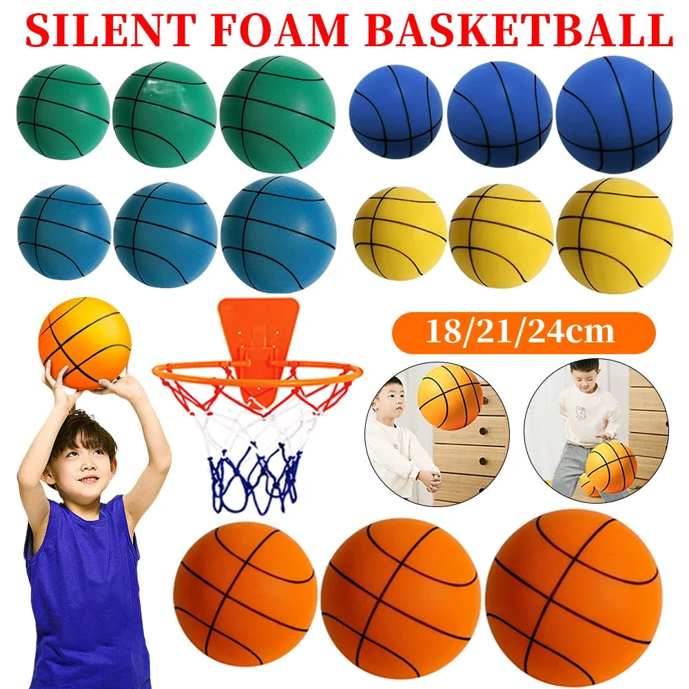 18/21/24Cm Kids Bouncing Mute Silent Basketball Squeezable Mute Bouncing Basketball Indoor Silent Ball Foam Basketball Toys